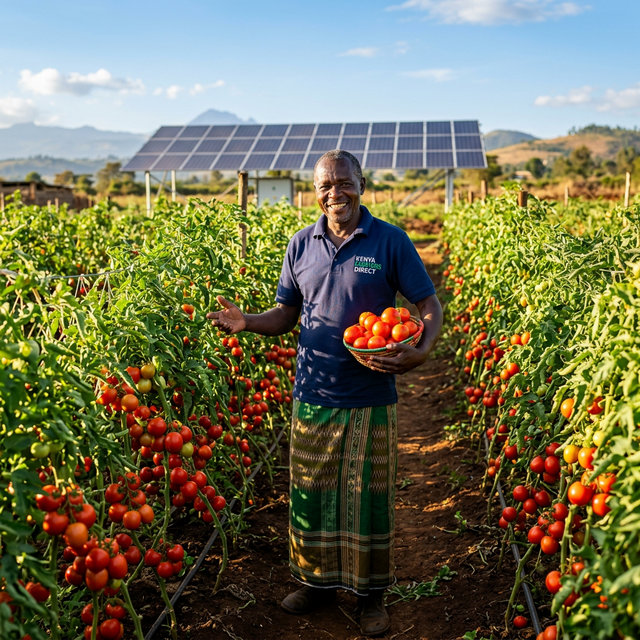 Solar pump installation at tomato farm in Kirinyaga County